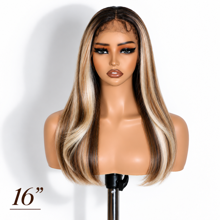 Miss Nhyira Honey Ash Blonde Balayage Wig - Glueless & HD Lace Frontal Wig
