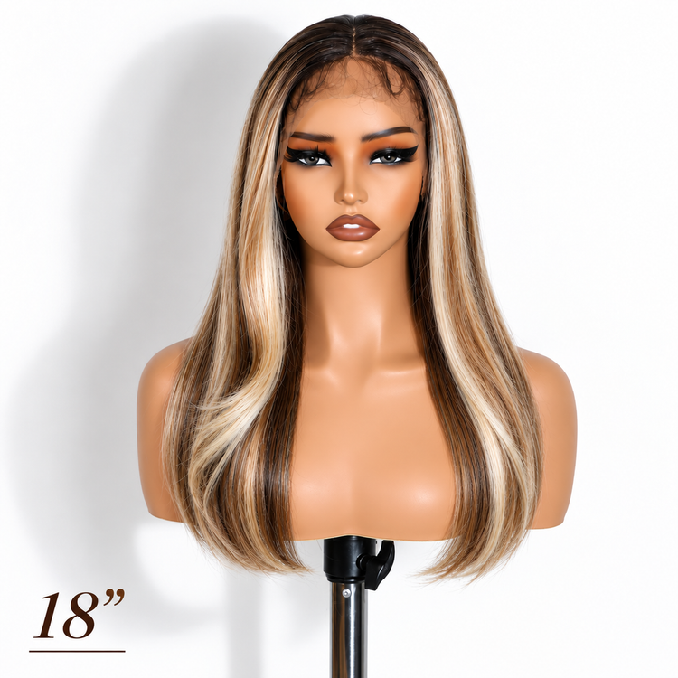 Miss Nhyira Honey Ash Blonde Balayage Wig - Glueless & HD Lace Frontal Wig