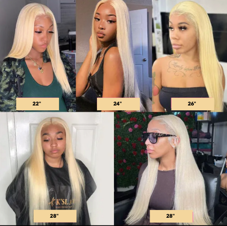 Miss_Nhyira.RKM, #613 Straight, HD Lace Front Wig Human Hair Pre Plucked Brazilian Straight 613 Blonde 13x4 Transparent Lace Frontal Wigs