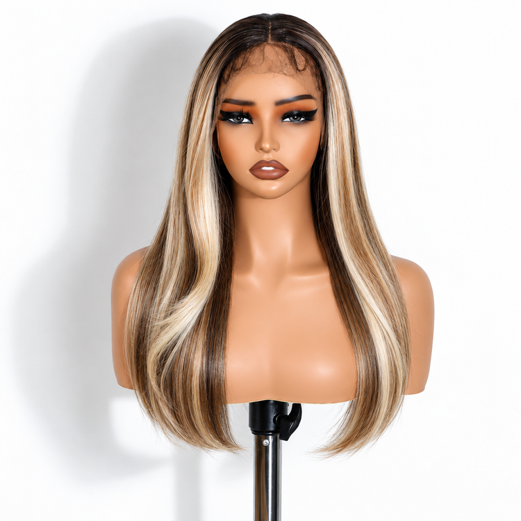 Miss Nhyira Honey Ash Blonde Balayage Wig - Glueless & HD Lace Frontal Wig